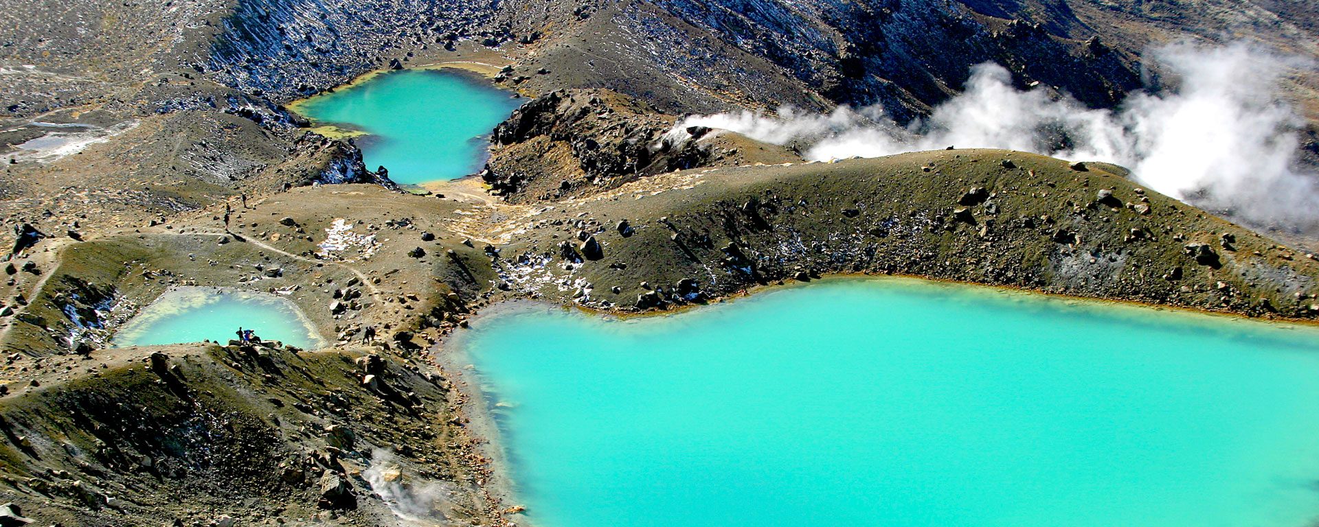 The Emerald Lakes in New Zealand's Tongariro National Park, North Island