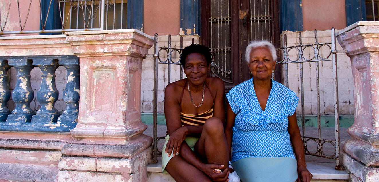 Local women in the Lawton neighborhood of Havana, Cuba