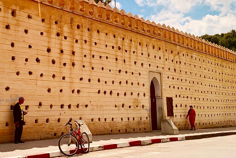 Medina wall in Fez, Morocco.