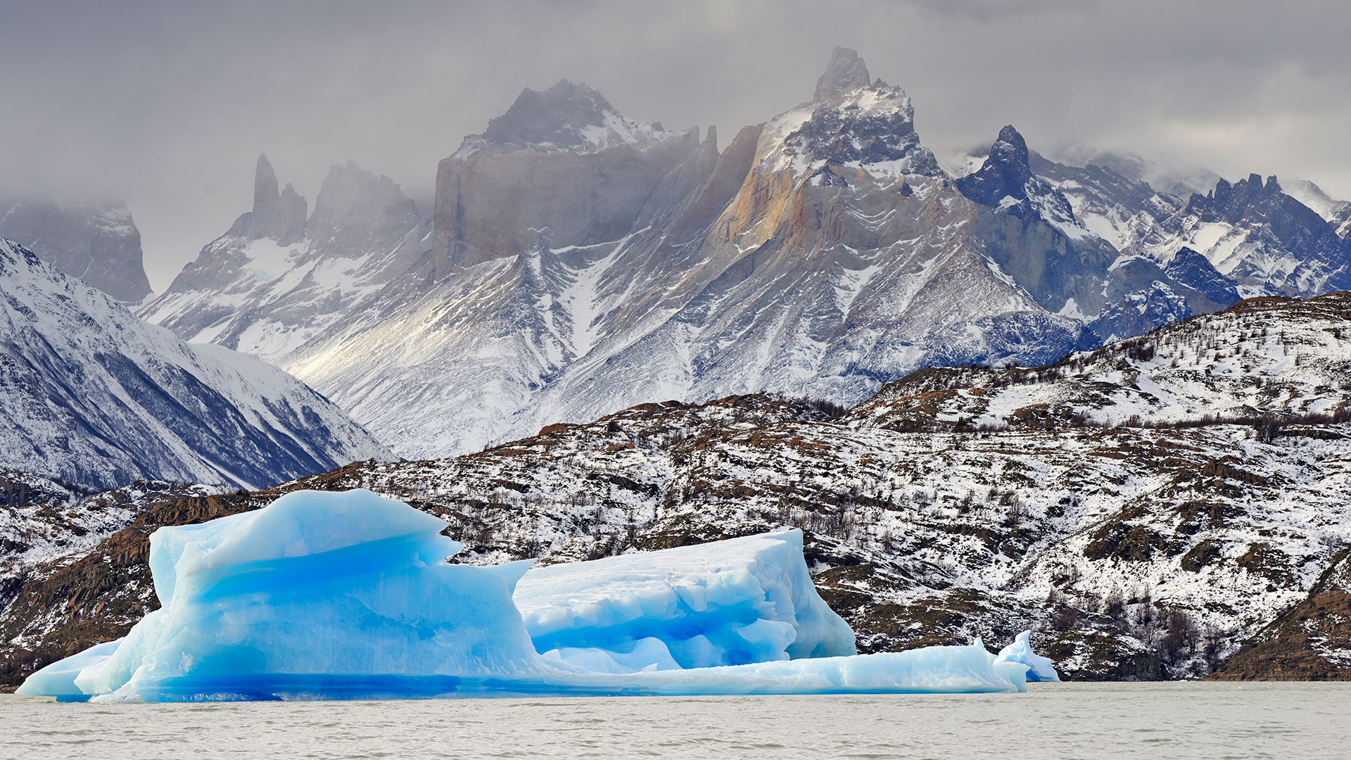 Iceberg on Lake Grey, Torres del Paine, Chile