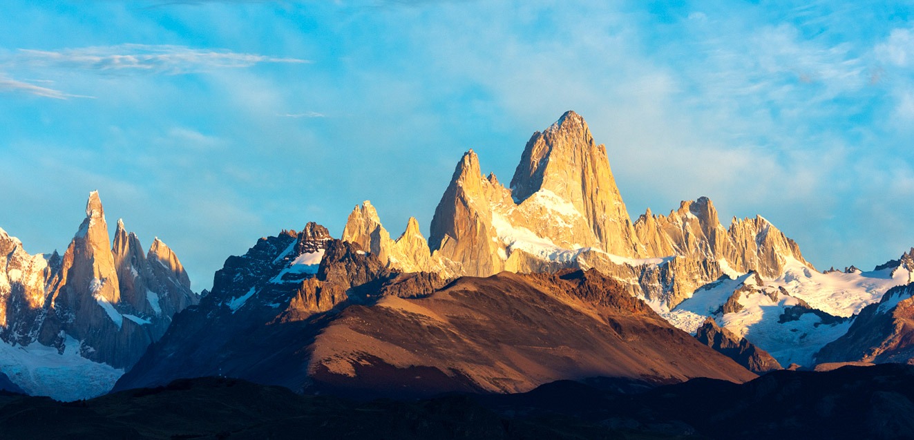 Spires of the Fitz Roy massif in Los Glaciares National Park, Argentina