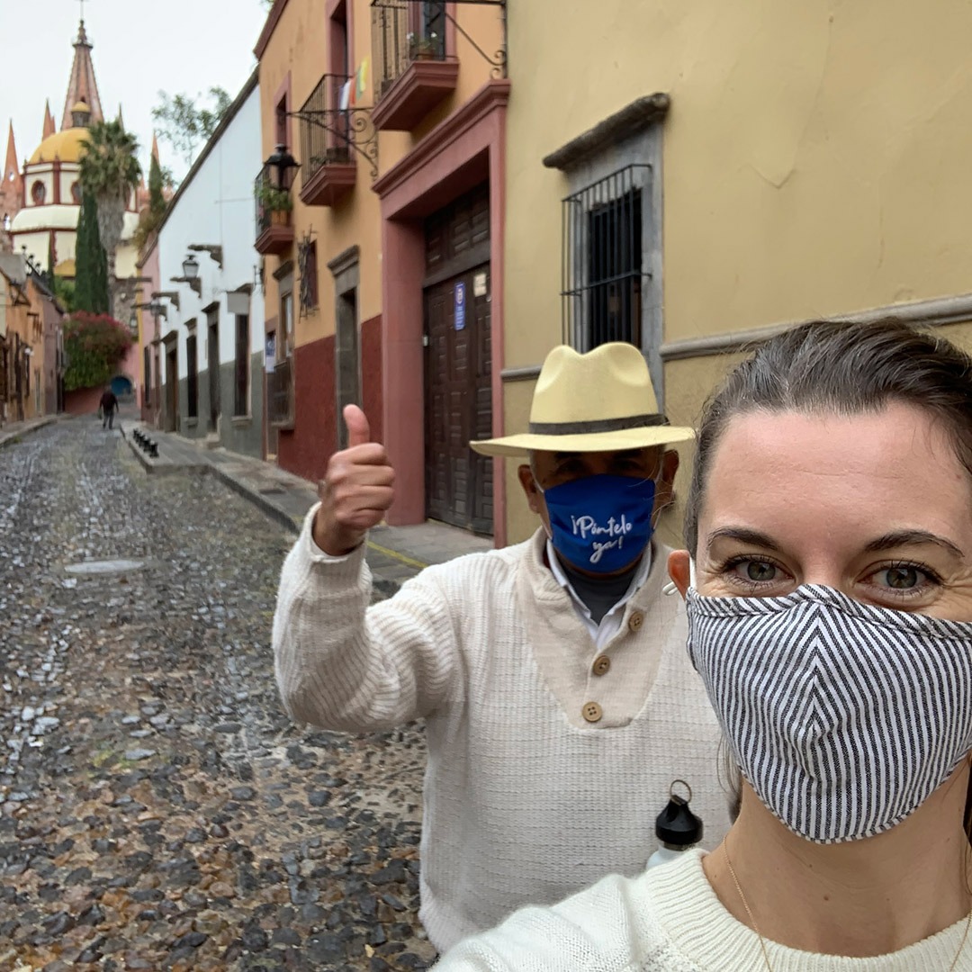 GeoEx trip designer Natalie Crow with her guide in San Miguel de Allende, Mexico