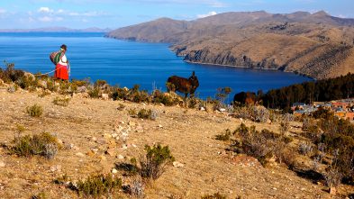 Woman on Isla del Sol in Lake Titicaca, Bolivia