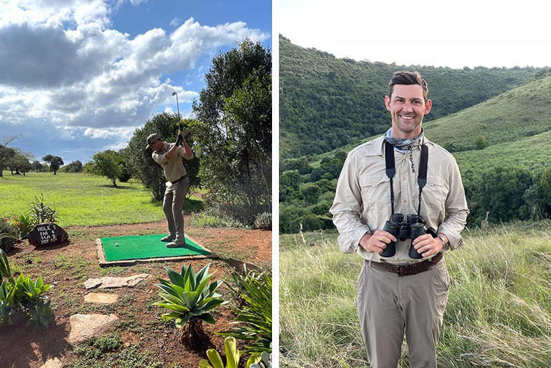 GeoEx guest enjoying golfing and game drives in Kenya