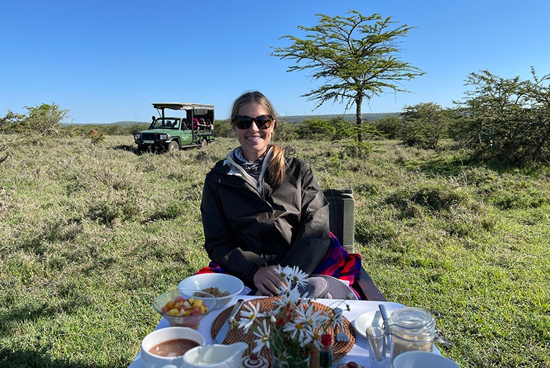 Breakfast in the bush in Kenya