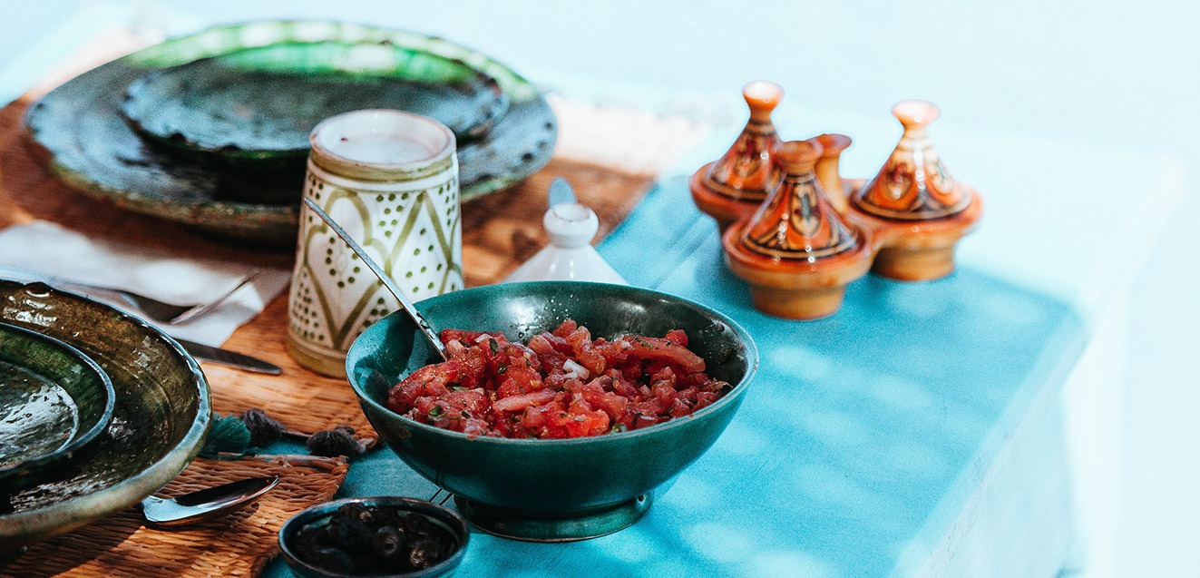 Moroccon dish and ceramic tableware