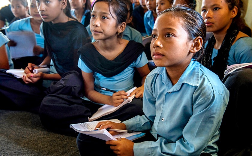 Schoolgirls in the American Himalayan Foundation's Stop Girl Trafficking program, Nepal