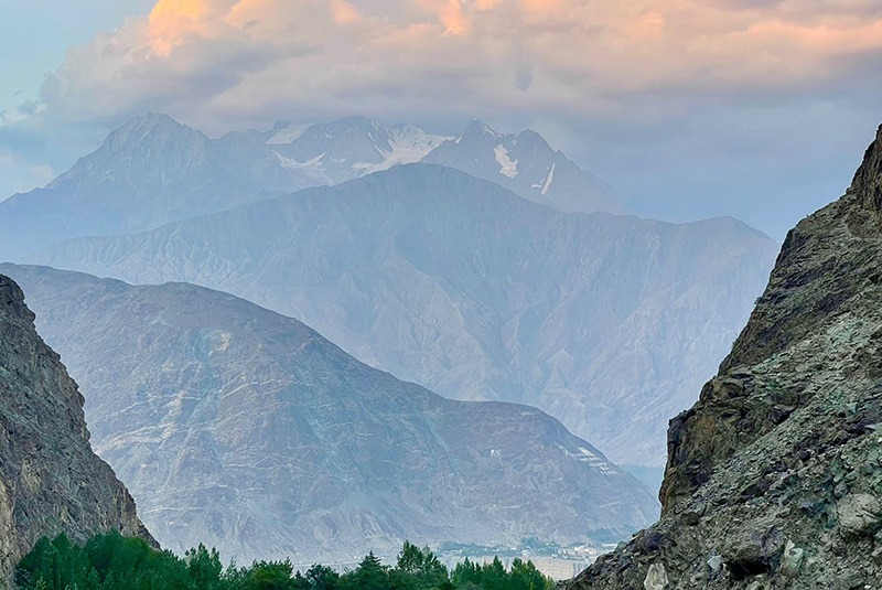 Towering mountains in the Hunza Valley, Pakistan