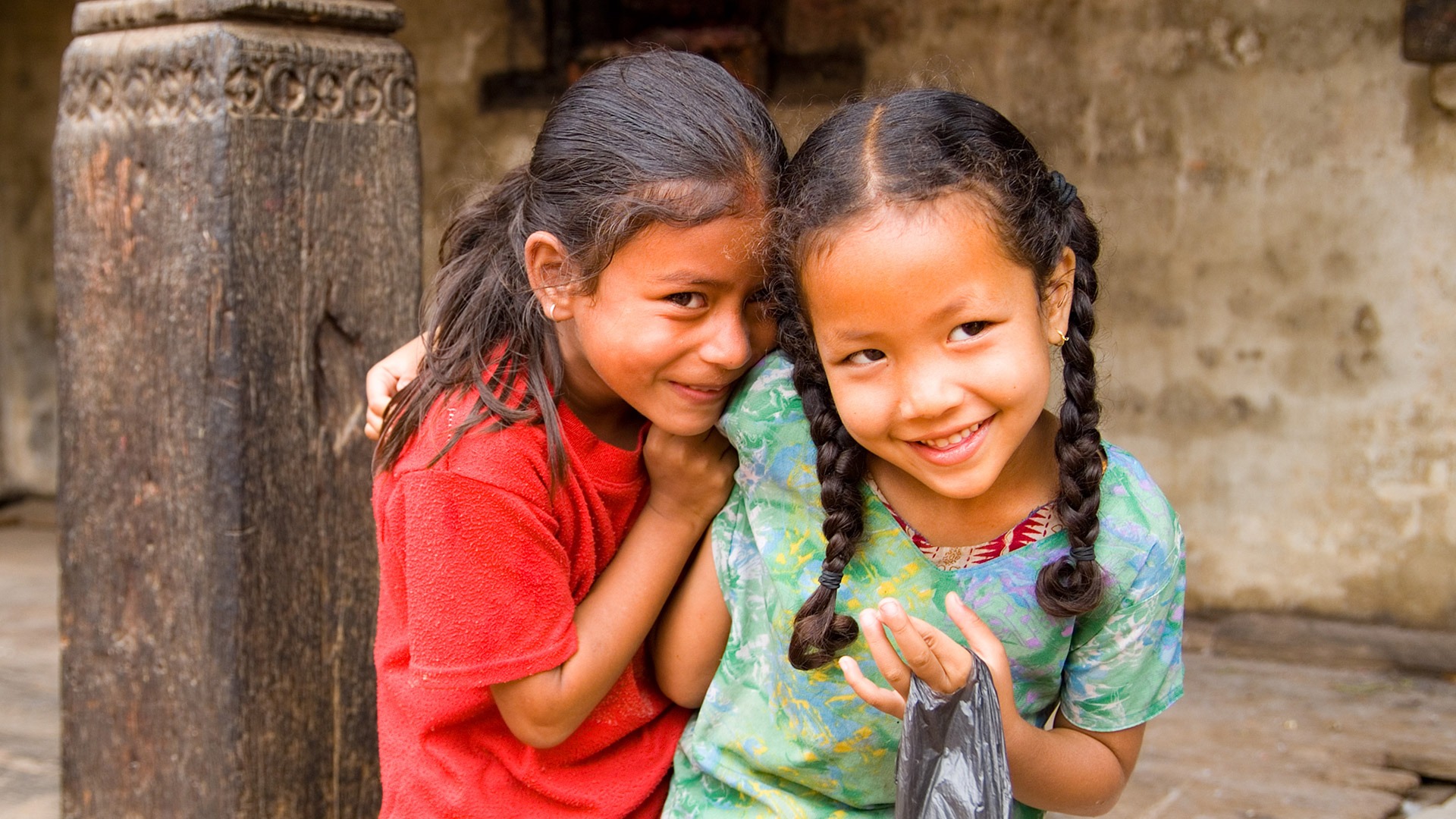 Local girls in Bhaktapur, Nepal