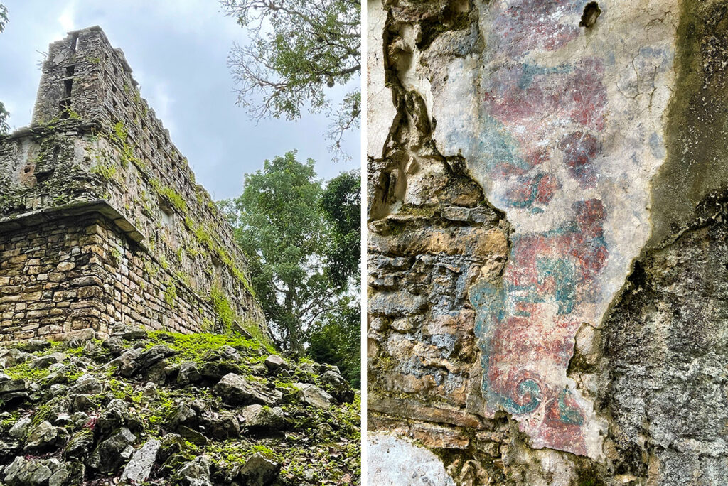 Structure and murals at Yaxchilan, Chiapas, Mexico