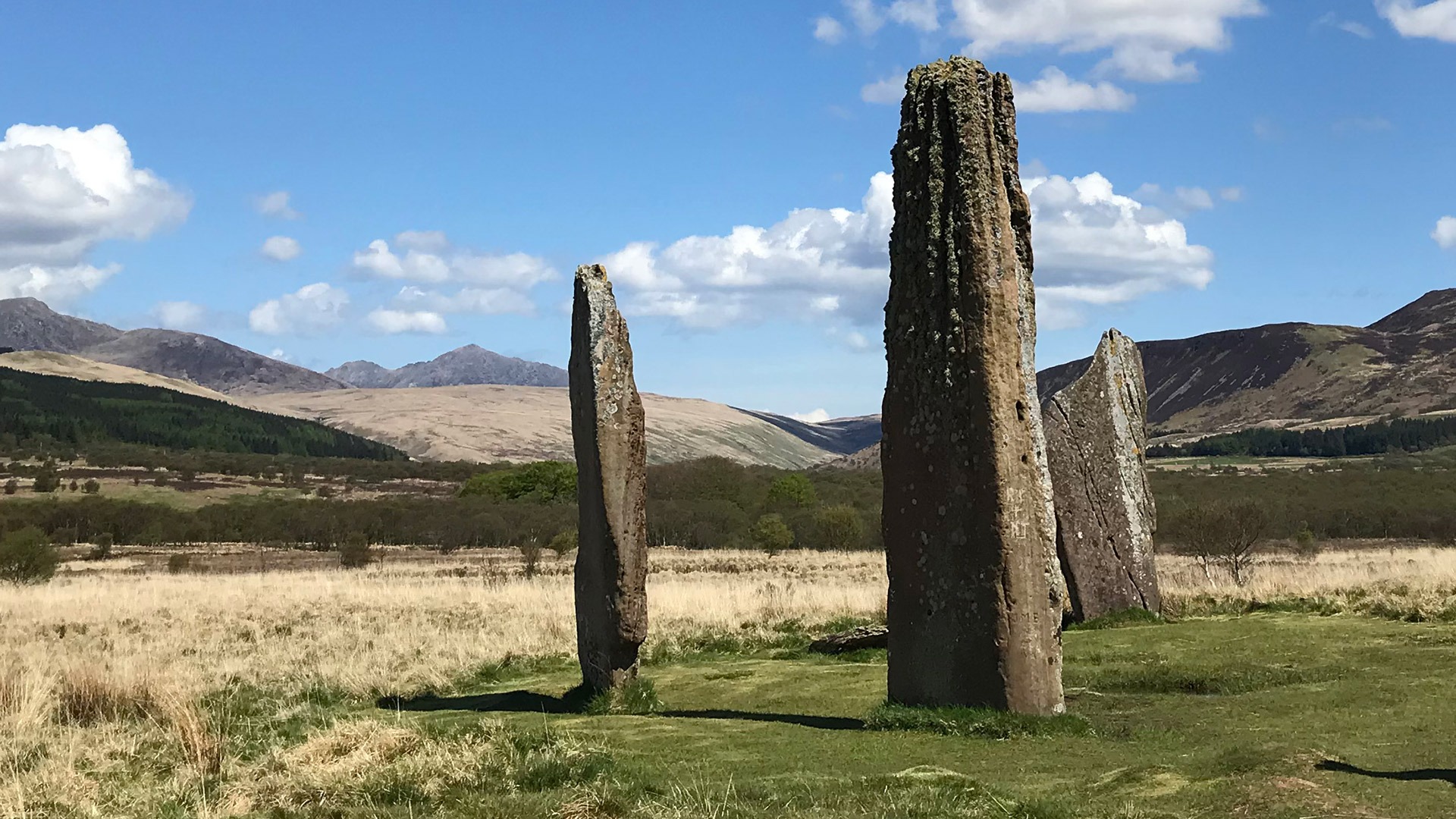 Machrie standing stones on the Isle of Arran, Scotland