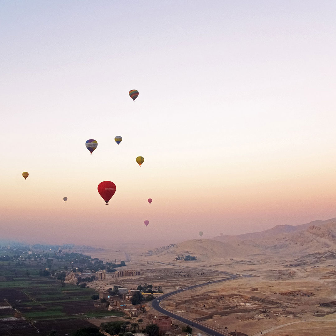 Balloons over the Valley of the Kings, Luxor, Egypt