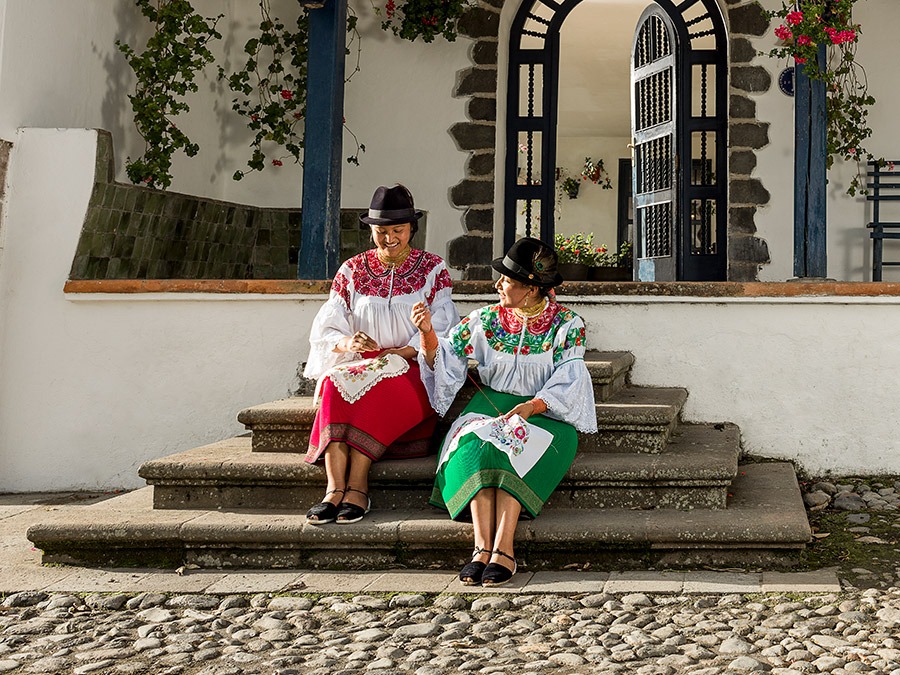 Women artisans at Hacienda Zuleta, Ecuador