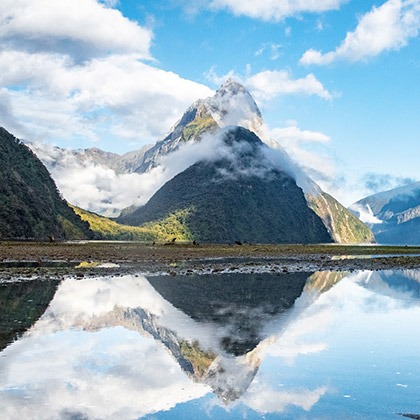 Reflections in Milford Sound, New Zealand