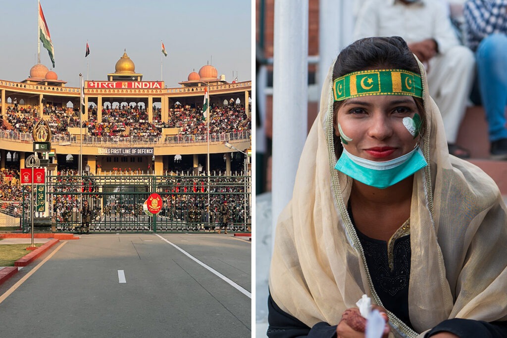 Festivities at the Attari-Wagah border ceremony between India and Pakistan