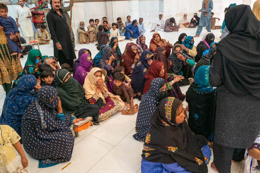 Sufi pilgrims gather at Lal Shahbaz Qalandar Shrine in Sehwan, Pakistan