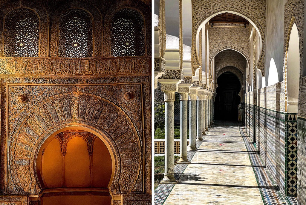 Ornate doorways at a mosque in Tlemcen, Algeria