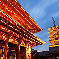 Asakusa Kannon Temple and Hozomon Gate and Pagoda, Tokyo, Japan with GeoEx