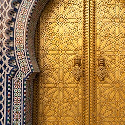 Gold door of the Royal Palace in Fes, Morocco