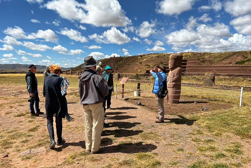 GeoEx guests at the site of Tiwanaku at Lake Titicaca, Bolivia