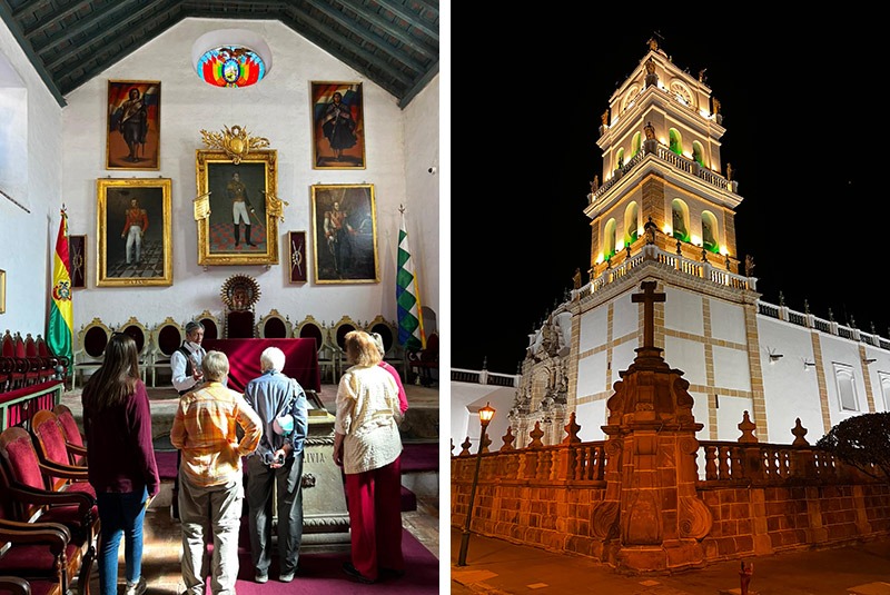 Casa de Libertad and cathedral in the former capital of Sucre, Bolivia