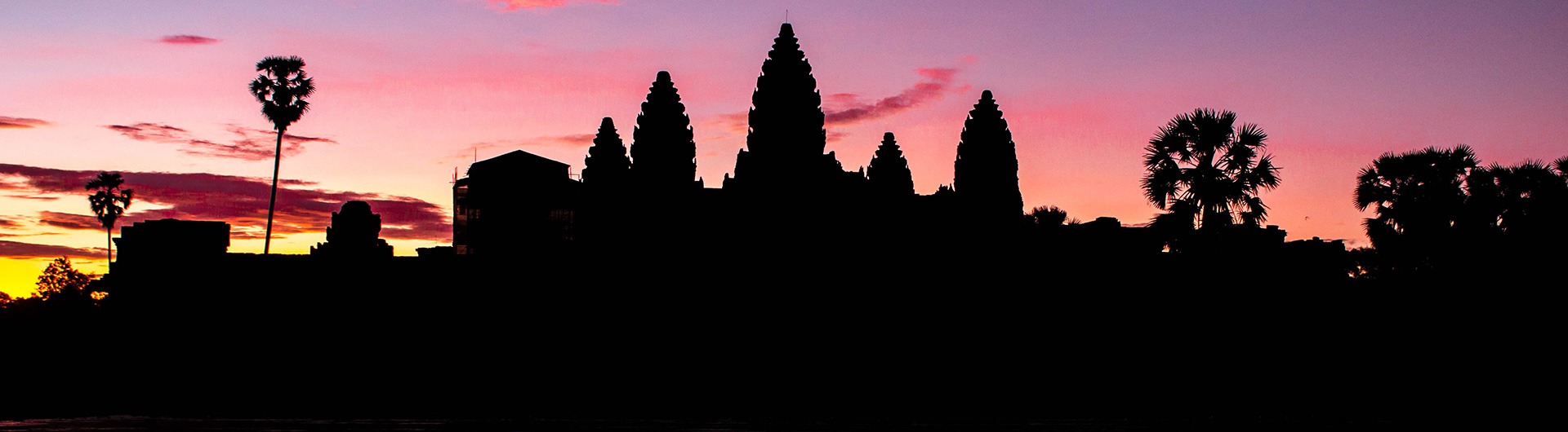 Towers of Angkor Wat at sunrise, Cambodia