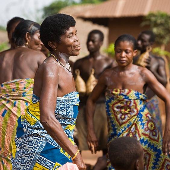 Women dancing at voodoo ceremony in Atitogan, Togo