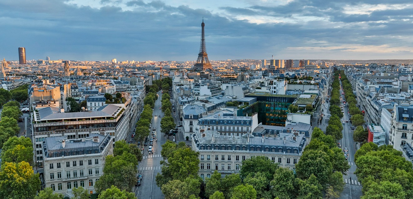 View of Paris from the Arc de Triomphe, France