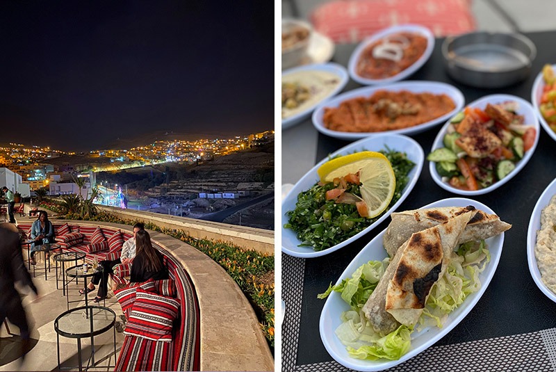 Rooftop and appetizers at the Movenpick in Petra, Jordan