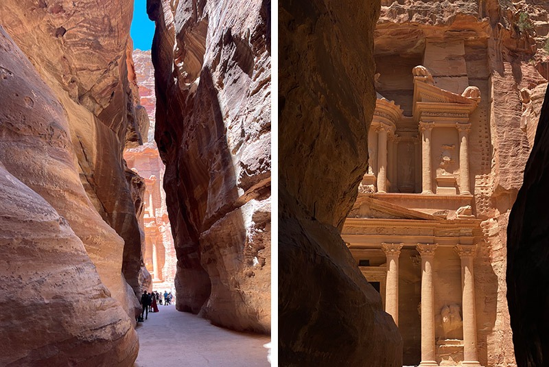 View of the Treasury from the Siq in Petra, Jordan
