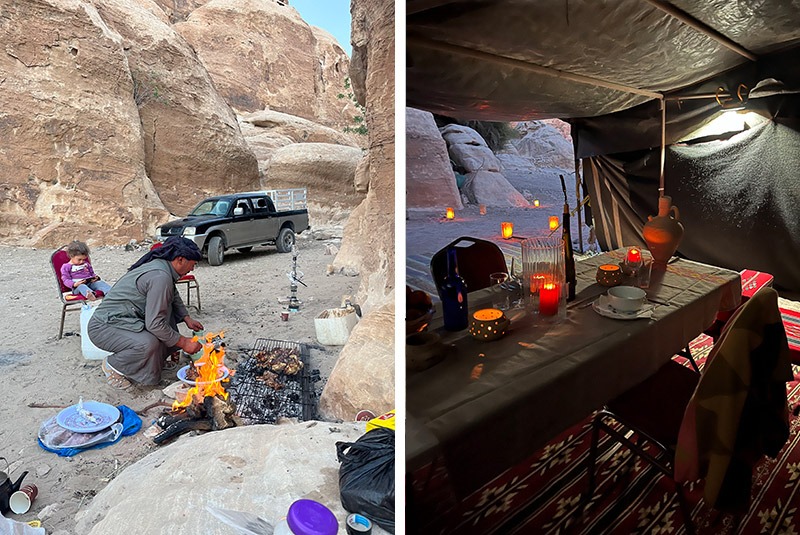 Bedouin-prepared dinner on the Jordan Trail, Jordan
