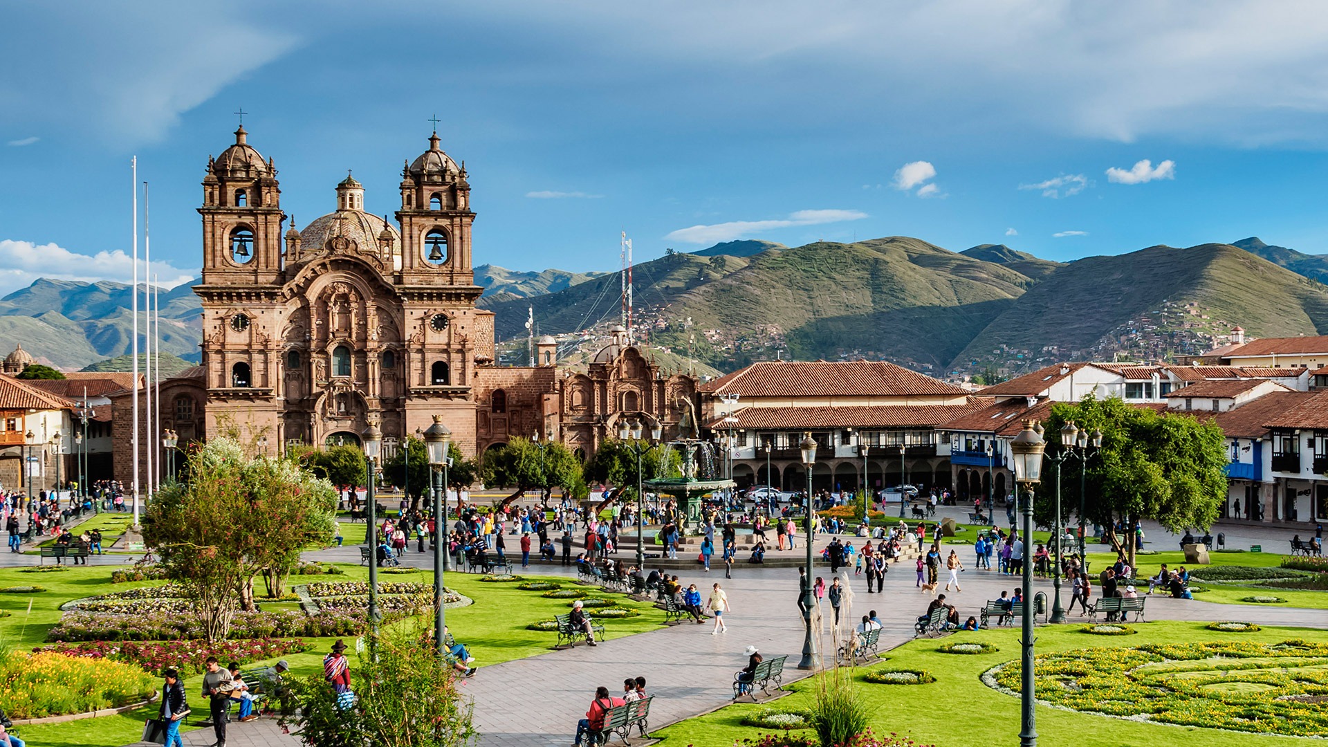 Main square and cathedral in Cusco, Peru