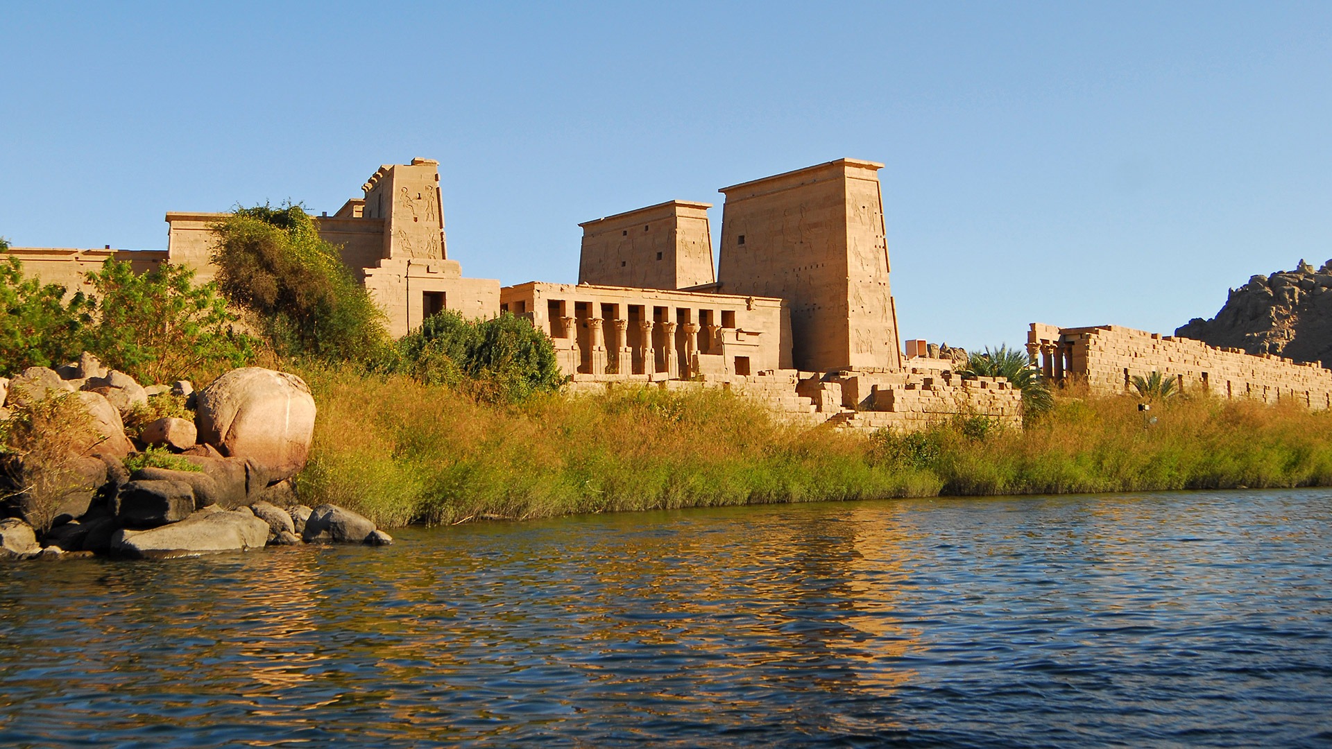 Temple of Isis at Philae on the shores of Lake Nasser, Egypt