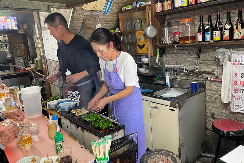 Yakitori kitchen in Nagato, Japan