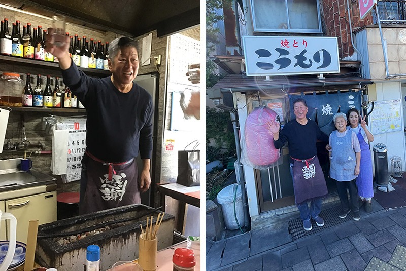 Toast and farewell at yakitori restaurant in Nagato, Japan