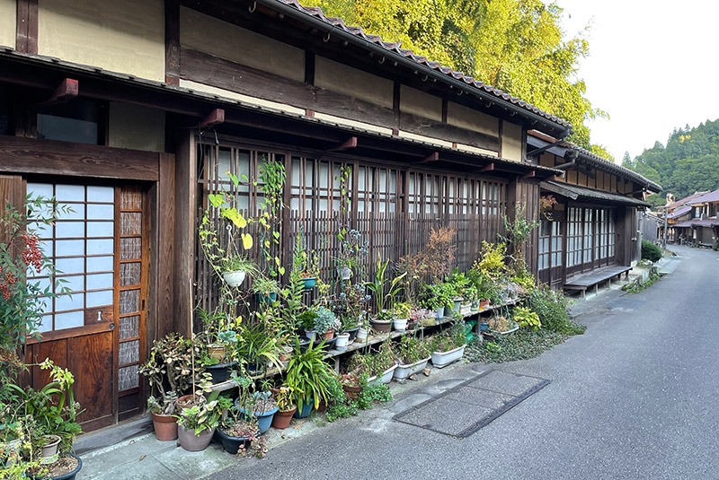 Quiet street in the village of Omori, Japan