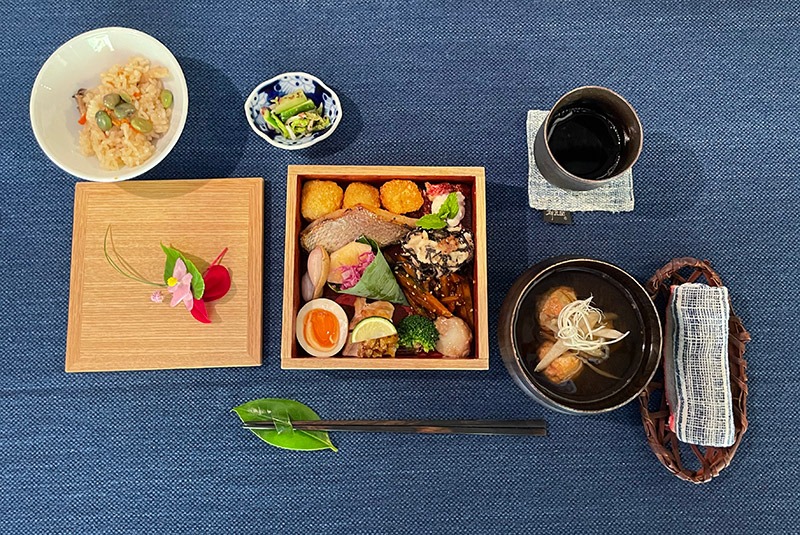 Lunch feast in Omori, Japan