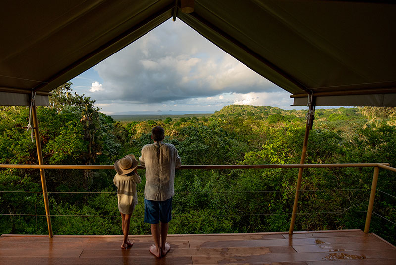 Father and child take in the view at Galapagos Safari Camp